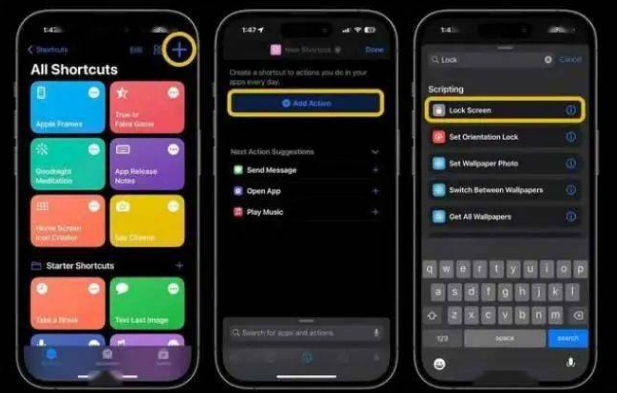 师宗苹果14锁屏维修店分享iPhone14升级iOS16.4后如何创建锁屏快捷方式 