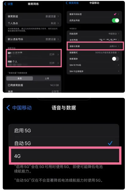 师宗苹果手机维修分享iPhone14如何切换4G/5G? iPhone14 5G网络切换方法 